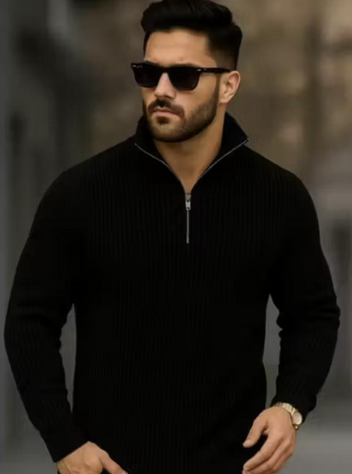 Stylish Trendy Rib ZIpper Light Winter